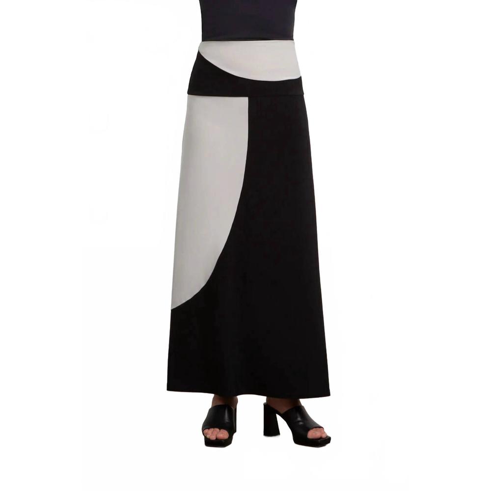 NEW SYMPLI colour block a-line skirt in sand/black
